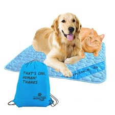 INSPECTOR TAIL Self Cooling Mat for Dog  Free Blue- 39.37" x 27.16", Blue