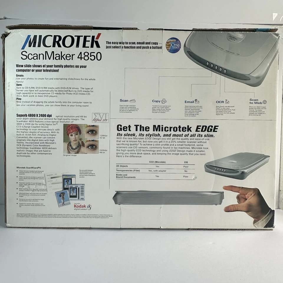 Microtek ScanMaker 4850 Flatbed Scanner Ultra Slim 4800 X 2400 dpi, Not Working. - Image 2 of 4