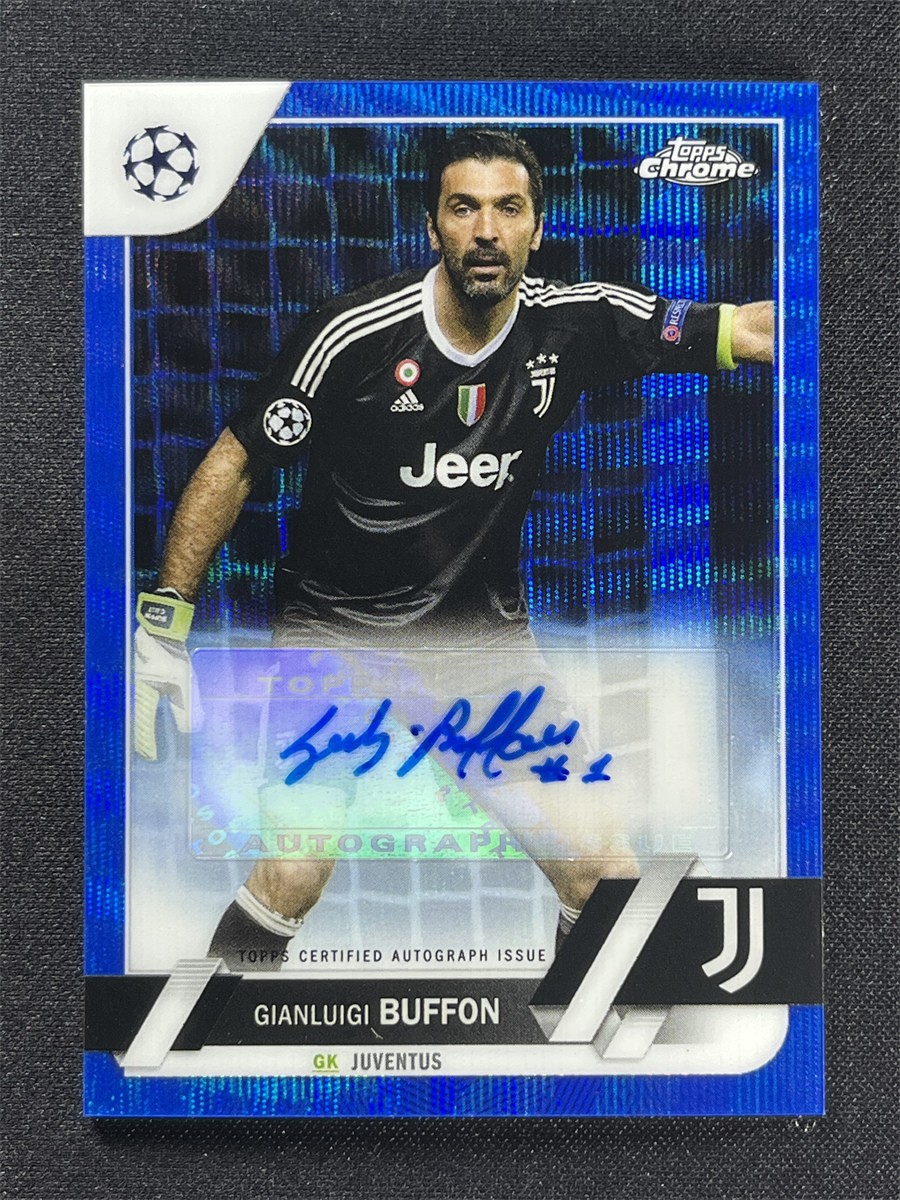2022-23 Topps Chrome UEFA Gianluigi Buffon #CA-GB Blue Wave Refractor  Auto /75