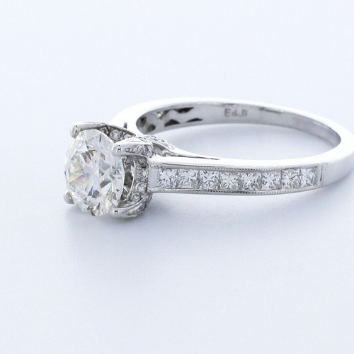 2.7CT Natural Diamond G/SI1 Round Cut 18K White Gold 4-Prong U-Shape Accent Ring - Picture 3 of 4