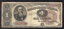 FR. 348 1890 $1 ONE DOLLAR &ldquo;STANTON&rdquo; ORNATE BACK TREASURY NOTE VERY FINE