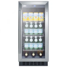 Summit SCR1536BGCS 15"W 2.5 Cu. Ft. Built-In Undercounter Glass - Stainless