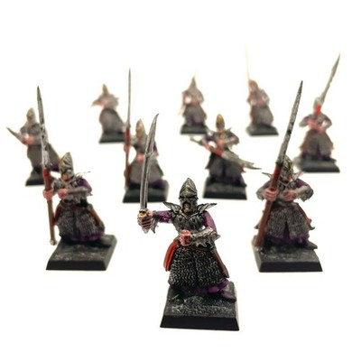 Dark Elf Warriors 10 Painted Miniatures Elves Spearmen | eBay