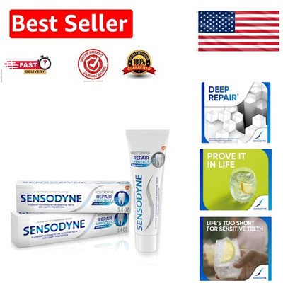 Two 3.4 oz Repairing Whitening Toothpastes for Sensitive Teeth & Cavity Defense