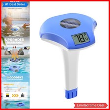 Solar Digital Pool Spa Thermometer Floating IPX8 Waterproof 10 Second Readout
