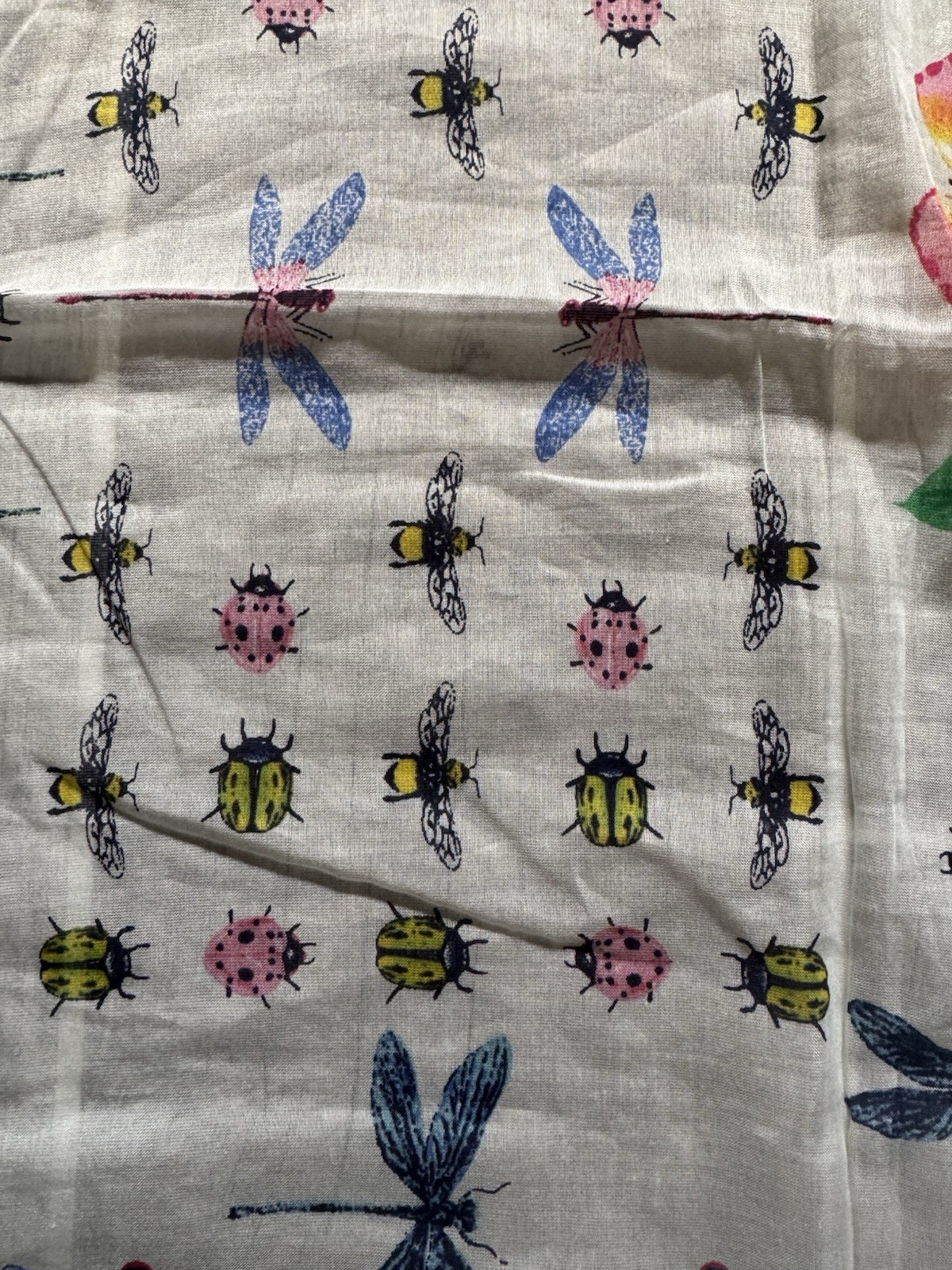 ECHO Talbots Scarf Rectangular Butterfly Bugs Sil… - image 8