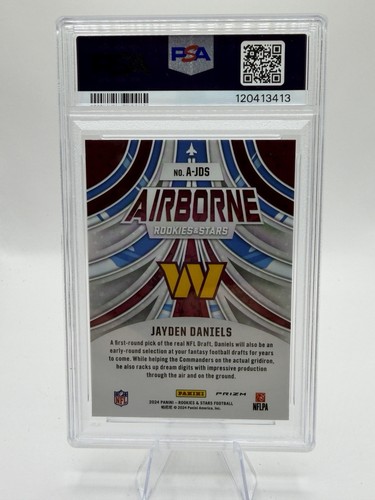 2024 Rookies & Stars - Airborne Jayden Daniels #A-JDS Red Plaid (RC) PSA 10 - Picture 2 of 2