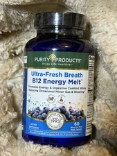 Purity Products B-12 Energy Ultra Fresh Breath Blue Ice Mint Melt - 60 Tablets