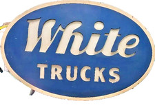 VINTAGE WHITE MOTOR COMPANY White Trucks Lighted Sign 1940s 1950s not neon RARE