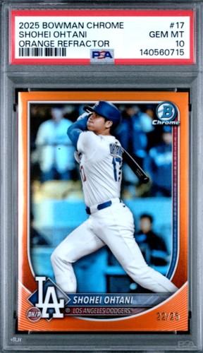 2025 Bowman Chrome Shohei Ohtani #22/25 Orange Refractor #17 PSA 10 💎