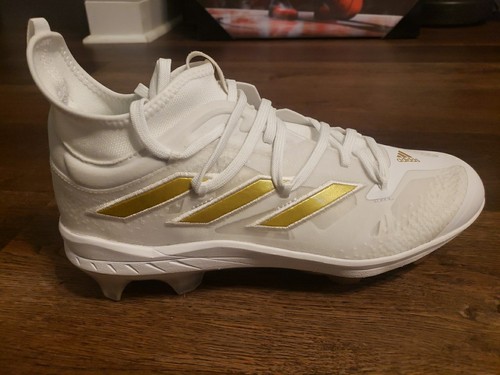 Sz 11.5 Adidas ADIZERO Afterburner NMV TPU Baseball Cleats Men White Gold GZ6513 - Picture 7 of 10
