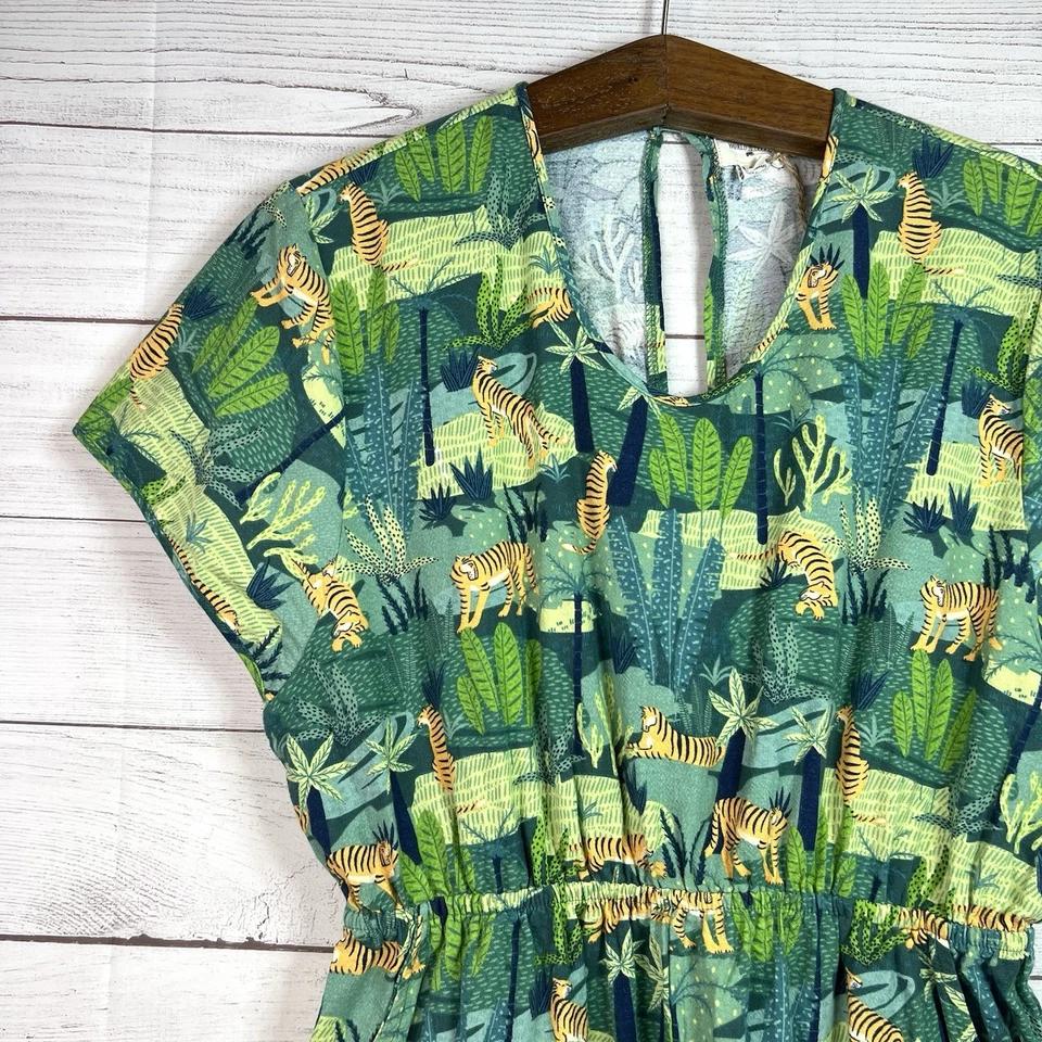 Mono Tropical World Market Tigre Verde Selva Una Pieza Talla Pequeña/Mediana Nuevo Foto 3 de 4