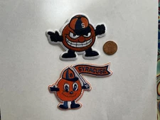 (2) SU SYRACUSE UNIVERSITY Vintage  Embroidered iron  On patch LOT  3.5. X 2.5”
