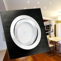 Led Einbaustrahler QF-2 Flach Spot Alu Schwarz Schwenkbar Led-Modul 5W Warmweiß