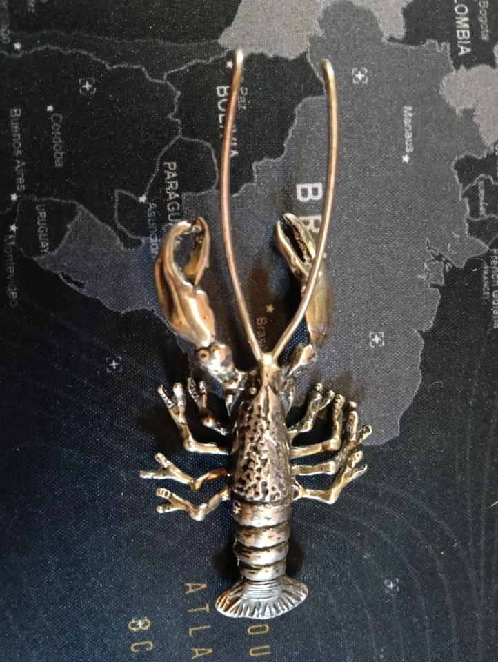 Statuetta a forma di aragosta in metallo – probabile argento autentico - Immagine 3 di 4