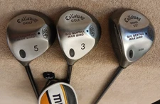 TZ GOLF - EASY TO HIT Callaway Big Bertha Warbird Men's 10*, 3, 5 Woods SET R LH
