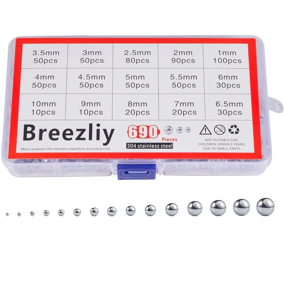 304 bolas de rolamento de aço inoxidável - 690 peças para vida útil prolongada do equipamento - Imagem 3 de 4