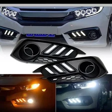 Daytime Running Light LED DRL Fog Lamp Turn Signal Cover for Civic 2016-2021 US