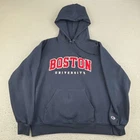 Boston University Terriers Hoodie Mens Medium Blue NCAA Champion Pullover