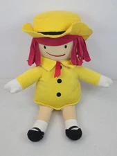 Madeline Yellow Coat Girl Plush Doll Stuffed Toy Red Hair Hat 10" Cute Soft
