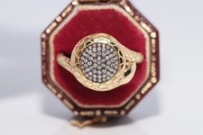 New Made 18k Gold Natural Diamond Decorated Snake Ring