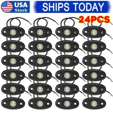 24 X White LED Rock Light Pods Underbody Glow Lamp Offroad SUV Pickup Truck UTV