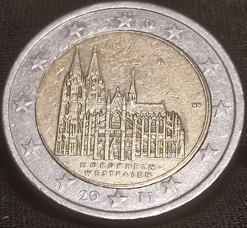 2 Euro Münze - Nordrhein-Westfalen 2011 A mit Stempelfehler - Picture 2 of 9