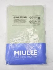 Miulee Sage Green Linen Curtains 84" x 42" Wide 2 Panels Set Semi Sheer