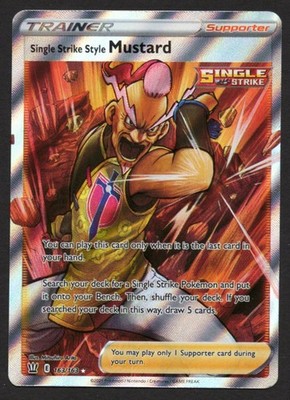English Pokémon Single Strike Style Mustard (Full Art) Ultra Rare (SWSH05 163/16