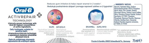 Oral-B Professional Zahnfleisch & Zahnschmelz Pro-Repair Fresh White Zahnpas - Bild 4 von 4