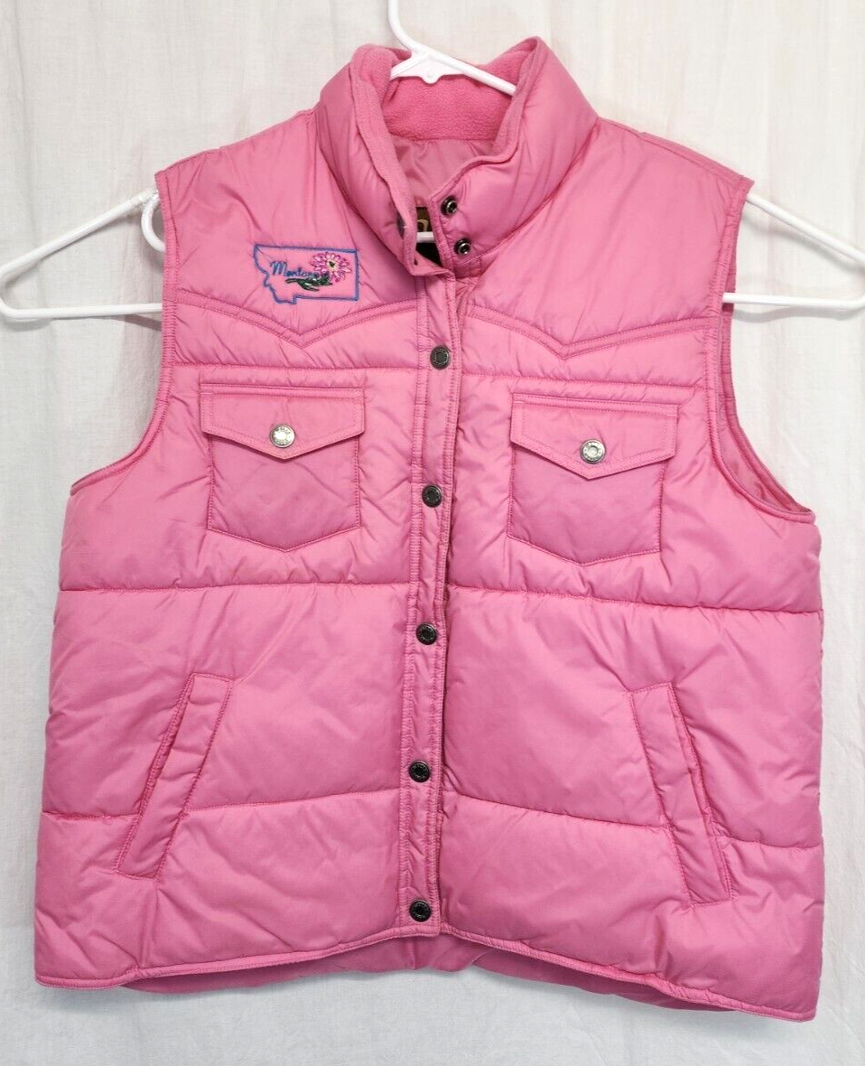 Walls Ranch Wear Pink Puffer Vest Jacket Women's Large Montana