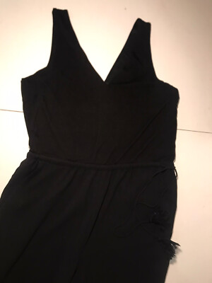 Combinaison (jumpsuit) Noire Ann Taylor LOFT Avec Franges Et Poches, Taille 10P - Occasion Très Bon état