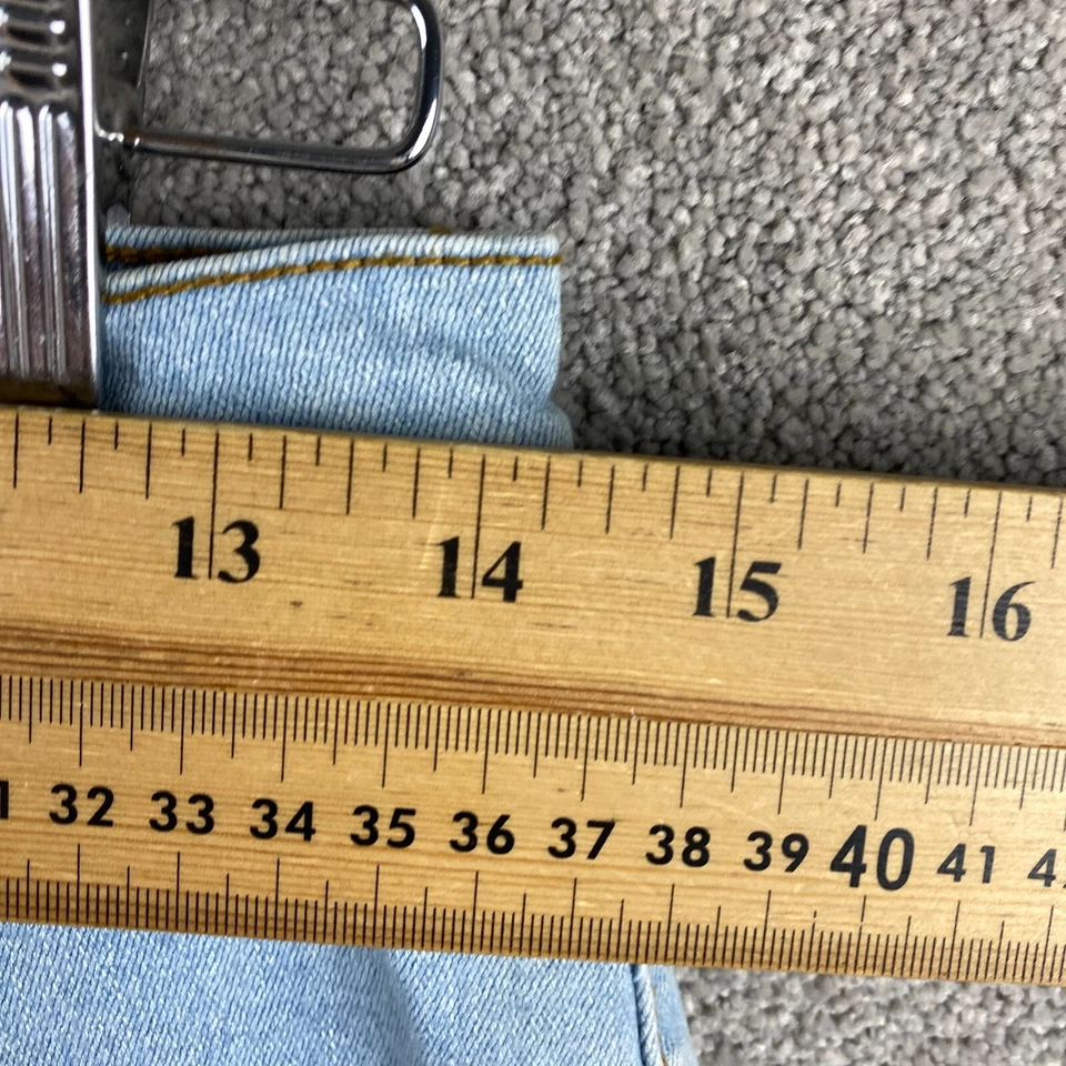 Pantalones Cortos Rusty Para Mujer Talla 8 W28 Azul Denim Jean Tiro Alto Corte Motociclista Foto 2 de 4