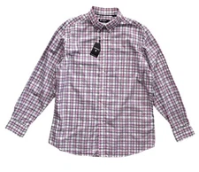 Daniel Cremieux Classics Nwt White & Pink Navy Stripe Plaid Long Sleeve Shirt XL