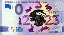 Zero Euro Note - 0 Euro Note - China - 2023 - Year of the Rabbit 2023-1 GOLD