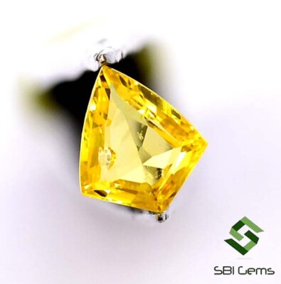 画材 Sapphire Genuine Fine 0.71 Cts Certified Natural Yellow Sapphire Fancy Cut 7x6 mm