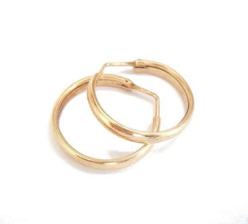 Vintage Vicenza 14K Gold Hoop Earrings 