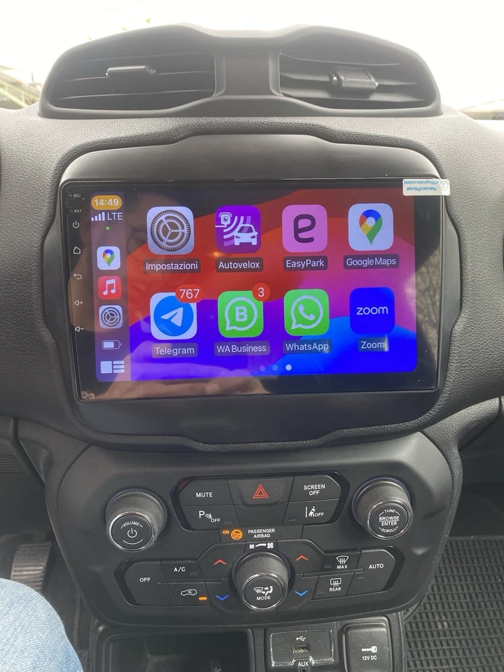 Autoradio Stereo CarTablet Android GPS CarPlay Auto Per JEEP RENEGADE 9’ 4+64gb - Immagine 3 di 4