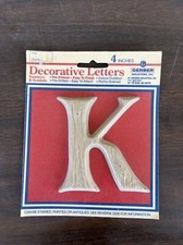 Vintage 4" Decorative Letters,Gerber ,Wood Grain, K