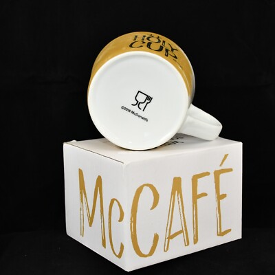 RARE McDonalds Ltd Edition 2018 Gold Romanian McCafe Mug 14oz