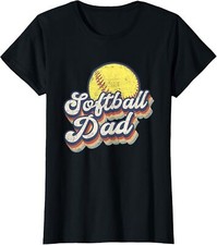 Softball Dad Funny Sports Gift Fathers Day Ladies' Crewneck T-Shirt