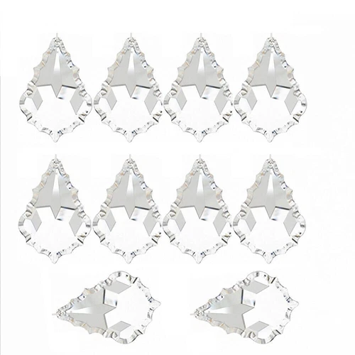 10Pcs Hanging Clear Crystal Maple Leaf Prisms Pendant Curtain Chandelier Decor - Picture 5 of 10