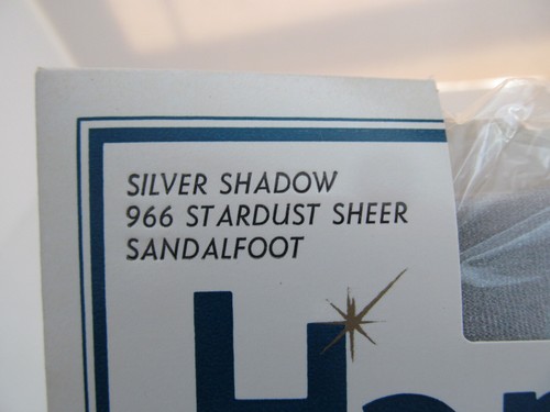 Collant vintage Hanes Stardust trasparente testurizzato sandalo argento ombra nylon H2 - Foto 2 di 7