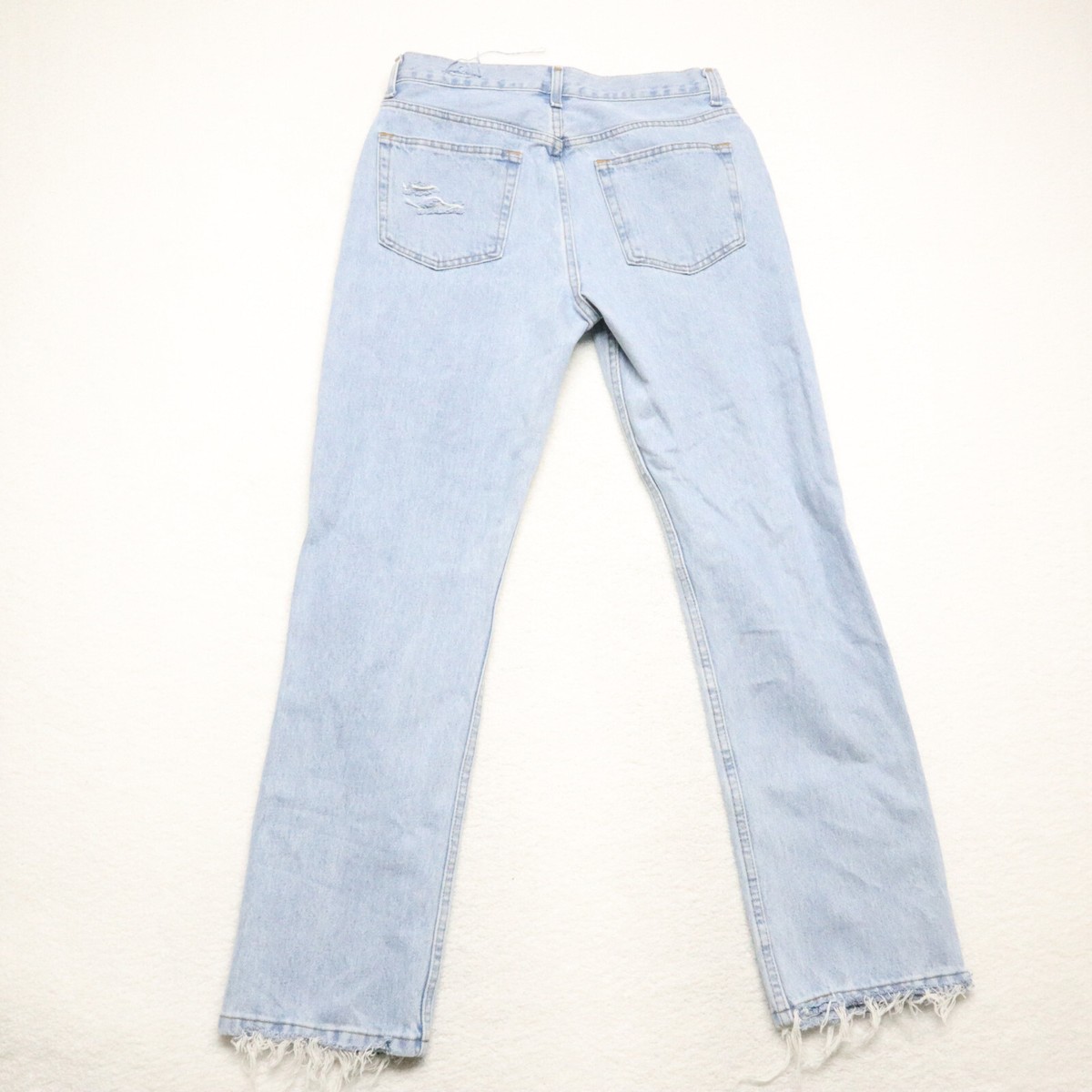 George Mens Size 33x32 Blue Regular Fit Straight Leg Distressed