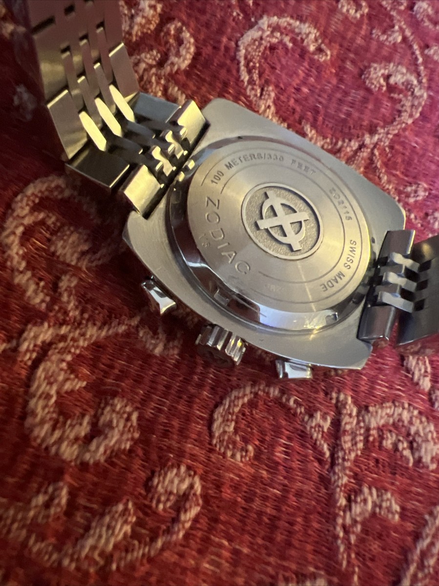 ZODIAC SHELBY CORONOGRAPH V8 ORANGE SWISS WATCH with BOX 🤩 MINTY