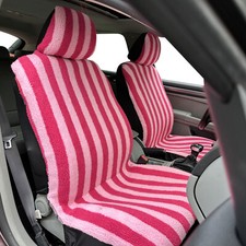 Faux Sheepskin Lady Pink Stripe Front Car Seat Covers For Nissan Maxima Faux Sheepskin Lady Pink Stripe Front Car Seat Covers For Nissan Maxima