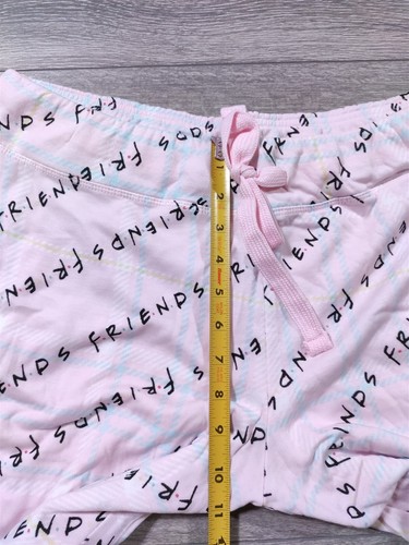Friends Pajamas Adult Large 12-14 Pink Lounge Pant Drawstring Jogger Womens PJs - Picture 6 of 8