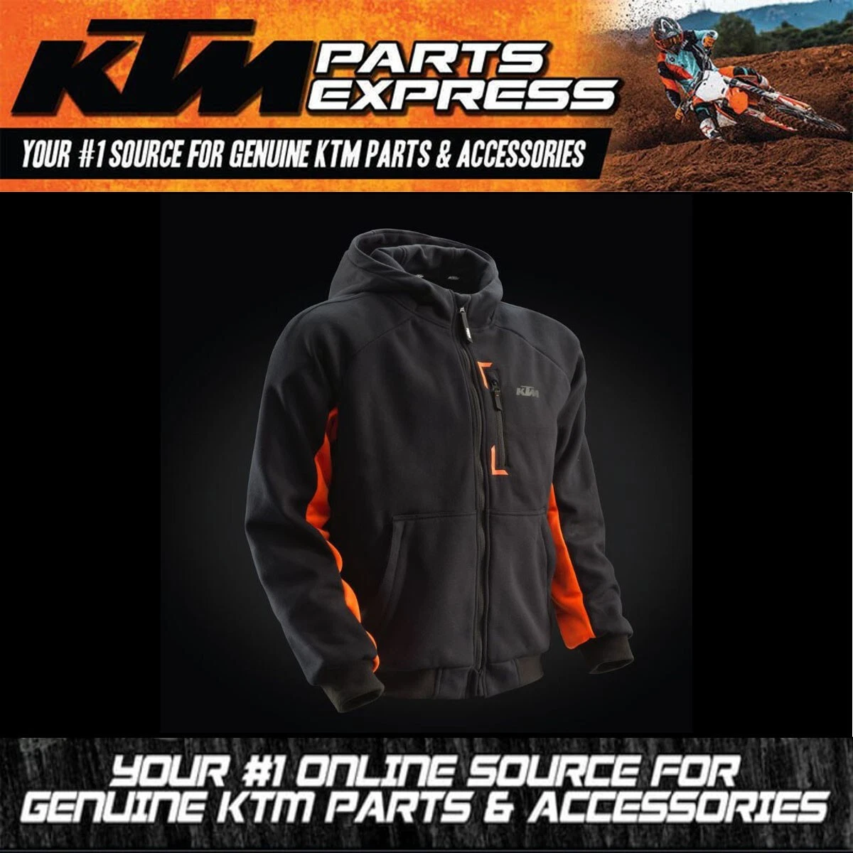 NEW OEM KTM PRIME HOODIE MESH LINING ORANGE/BLACK SIZE X-LARGE