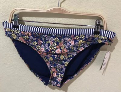 Kenneth Cole Reaction Bikini Swimwear Swim Bottom Floral Stripe Sz XL NWT  V4 - Main Image