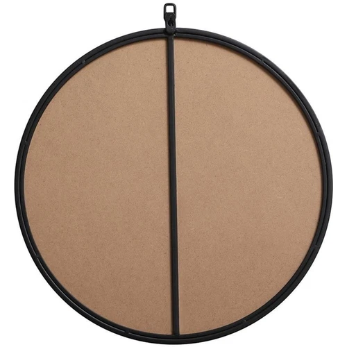 Elegant Decor Eternity 21" Round Mid Century Metal Frame Hooked Mirror in Black - Picture 4 of 7